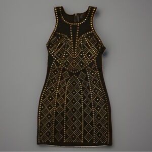 Brass Studding Body Hug Cocktail Dress sz …